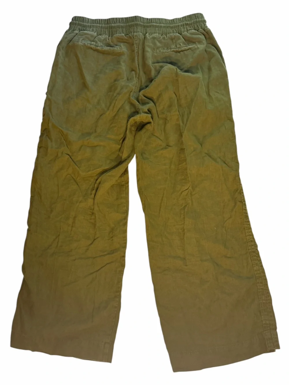 Quince | Linen Wide Leg Olive Green Pants Drawstring Chinos XL